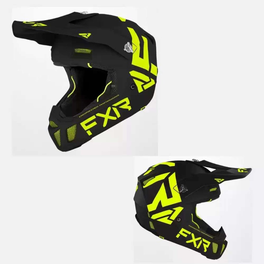 Snowmobile Helmets * | Fxr Racing Clutch Cx Mens Snowmobile Black/Hi-Vis Helmet