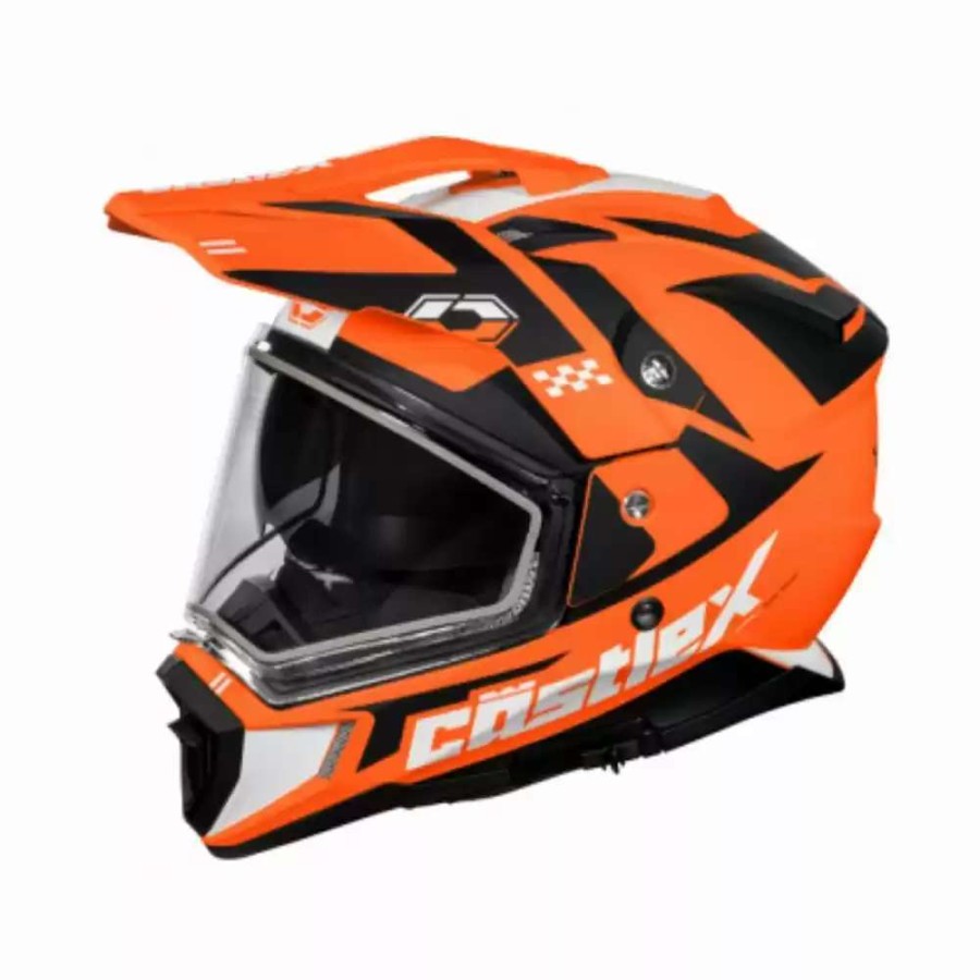 Snowmobile Helmets * | Castle X Snowmobile Mens Cx200 Wrath Electric Dual Sport Helmet