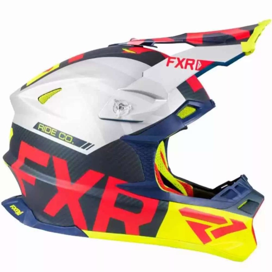 Snowmobile Helmets * | Fxr Racing F19 Blade 2.0 Carbon Evo Mens Snowmobile Helmets Black/Hi-Vis