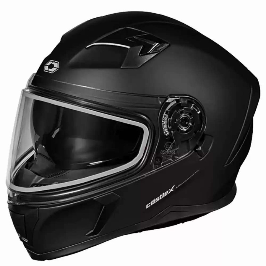 Snowmobile Helmets * | Castle X Snowmobile Mens Cx390 Solid Matte Black Helmet