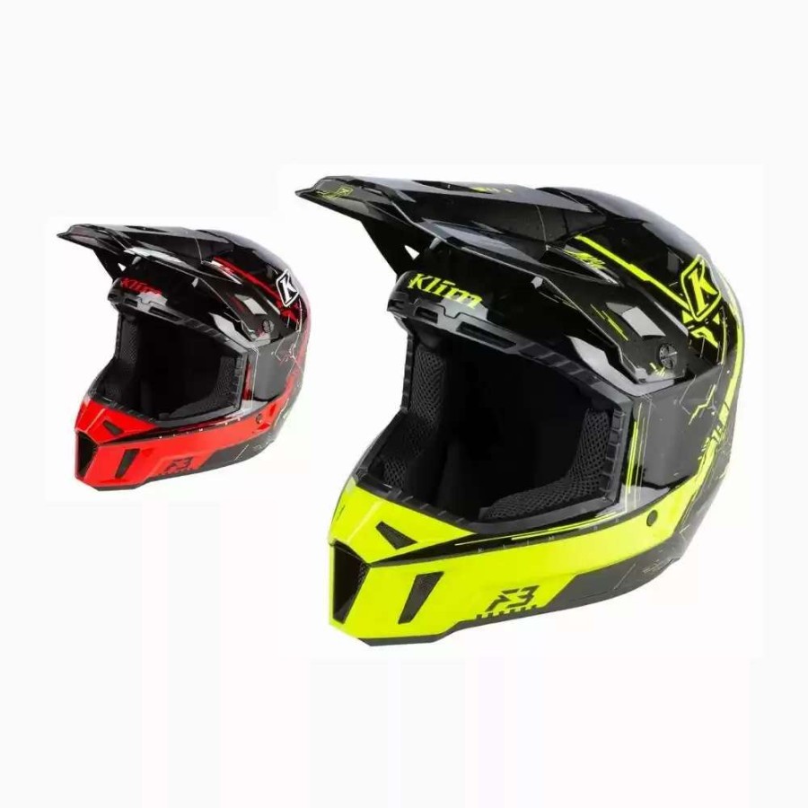 Snowmobile Helmets * | Klim F3 Series Recoil Mens Ece Helmets Hi-Vis