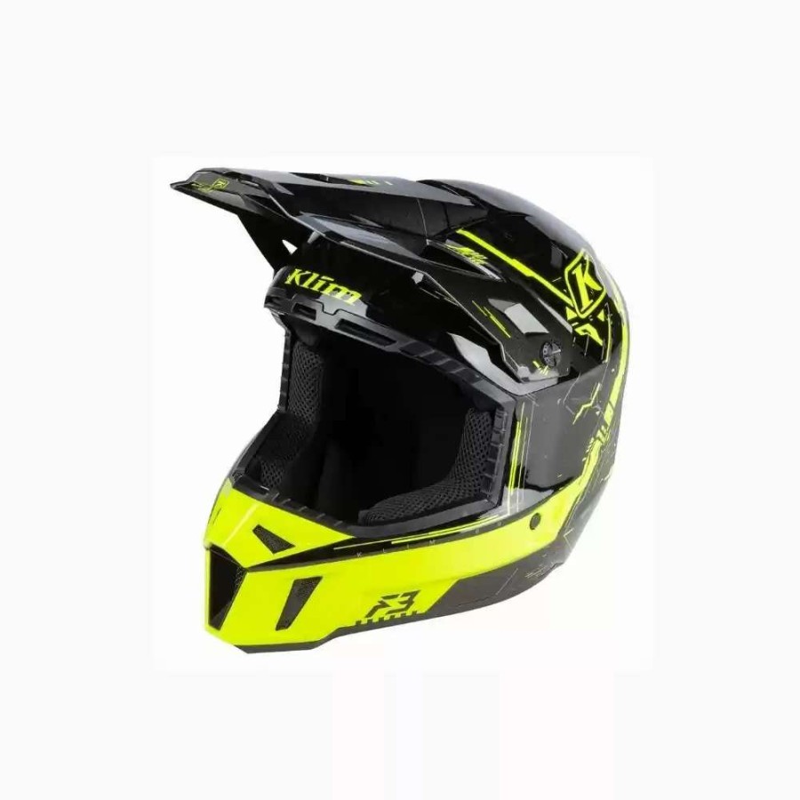 Snowmobile Helmets * | Klim F3 Series Recoil Mens Ece Helmets Hi-Vis