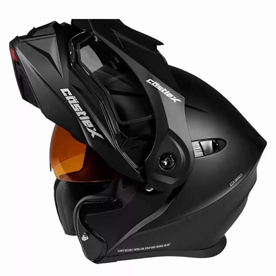 Snowmobile Helmets * | Castle X Snowmobile Mens Cx950 V2 Solid Matte Black Electric Helmet