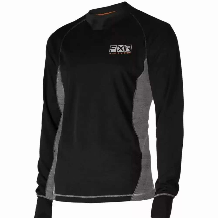 Accessories * | Fxr Racing F20 Endeavor Hybrid Merino Mens Long Sleeve Jerseys Black/Grey Heather