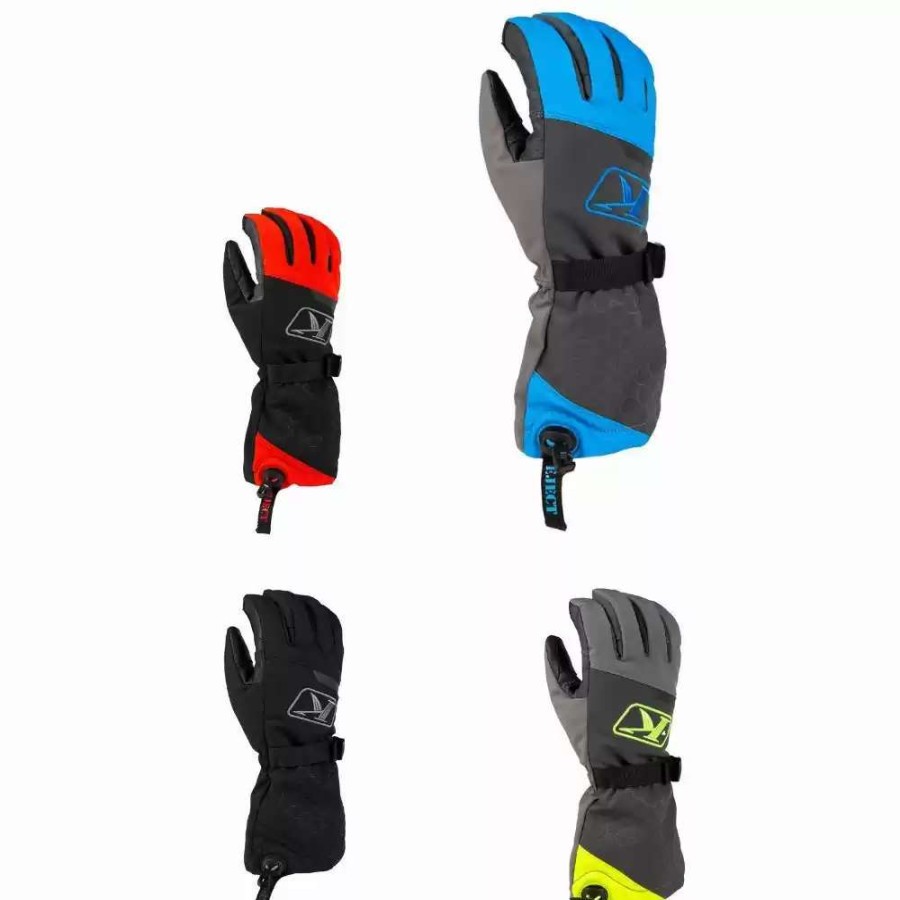 Snowmobile Gloves * | Klim Mens Snowmobile Powerxross Gauntlet Gloves Black-Castlerock