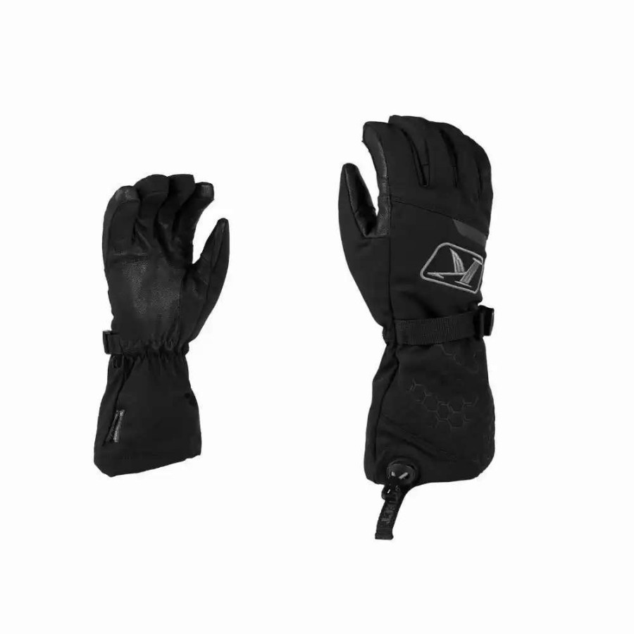 Snowmobile Gloves * | Klim Mens Snowmobile Powerxross Gauntlet Gloves Black-Castlerock