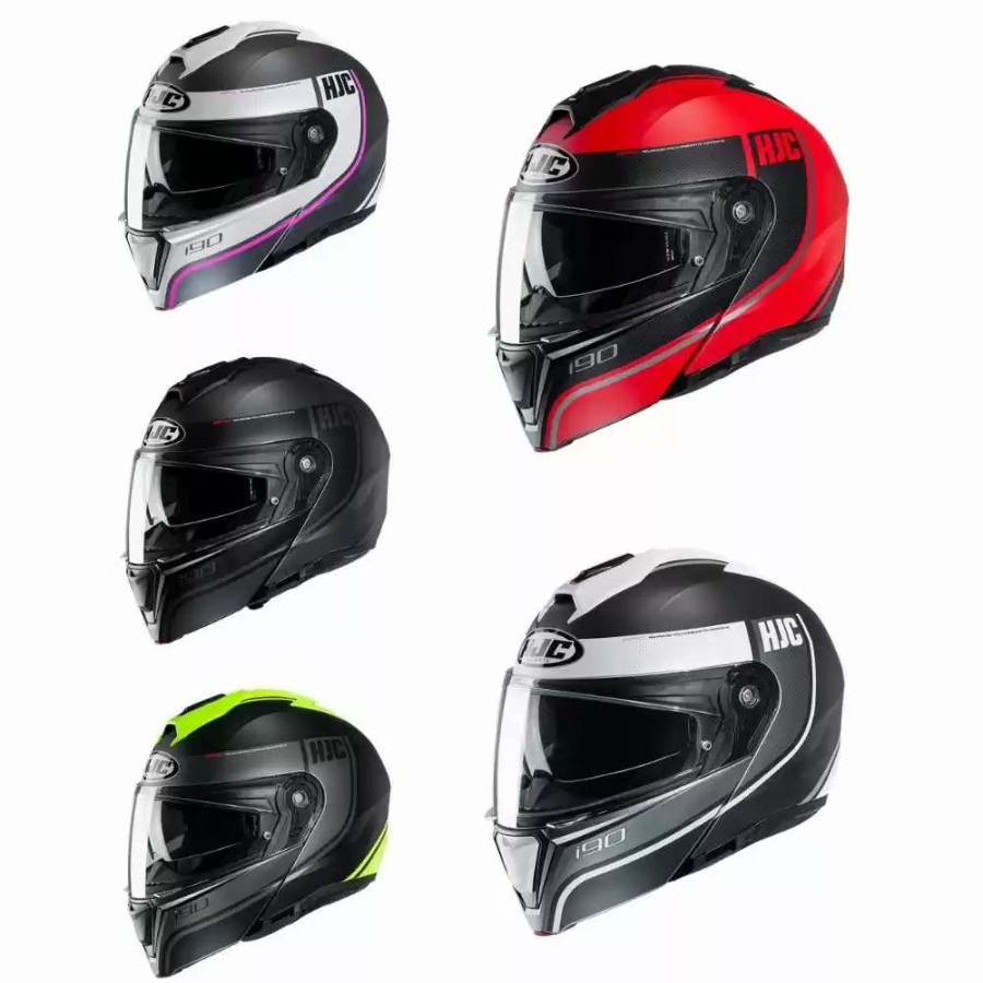 Snowmobile Helmets * | Hjc Modular I90 Davan Snow Mens Dual Shield Helmets Black/Grey/White