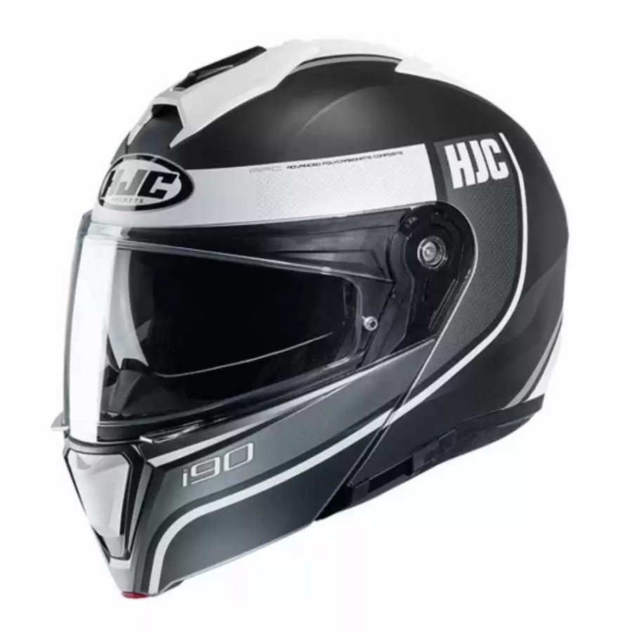 Snowmobile Helmets * | Hjc Modular I90 Davan Snow Mens Dual Shield Helmets Black/Grey/White