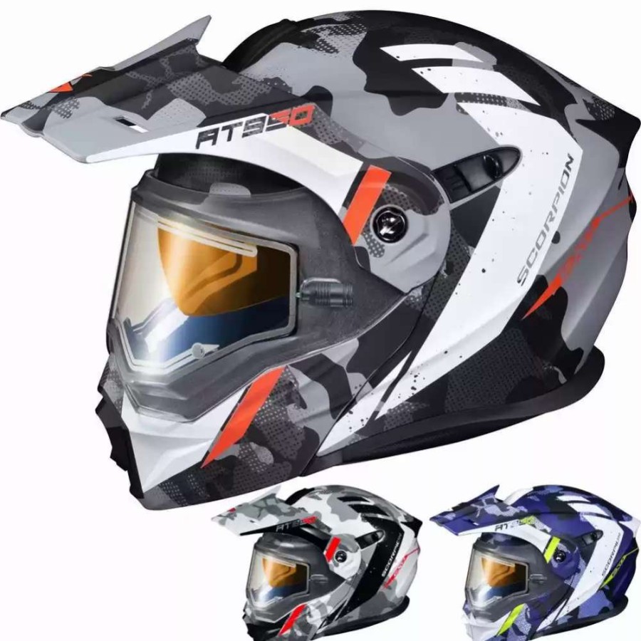 Snowmobile Helmets * | Scorpion Exo-At950 Outrigger Mens Electric Snowmobile Helmets