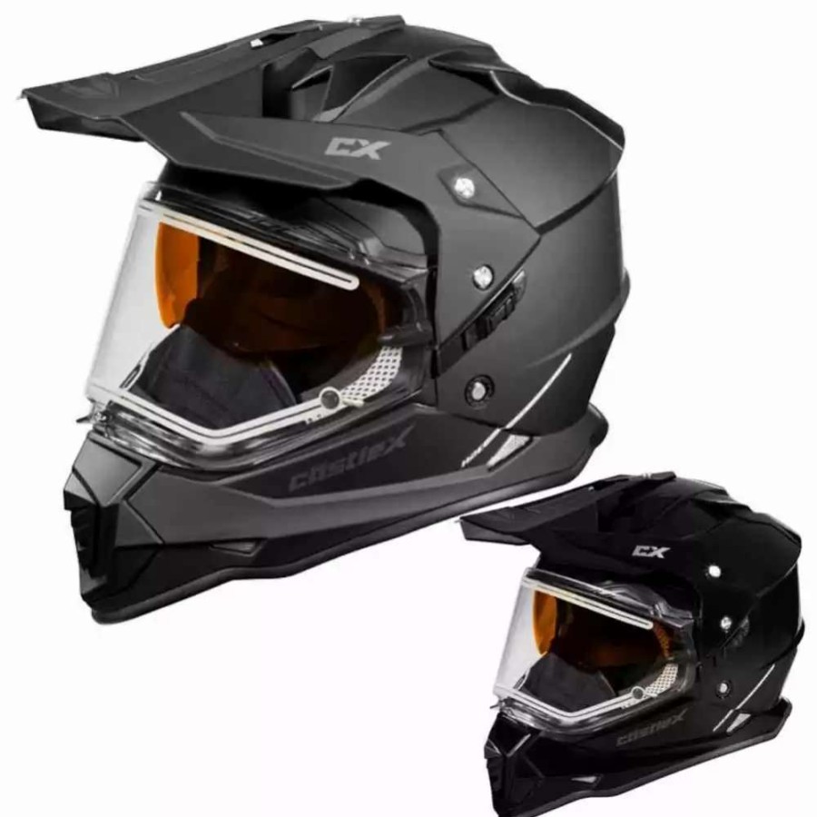 Snowmobile Helmets * | Castle X Mode Dual Sport Sv Solid Electric Mens Snowmobile Helmets Matte Black