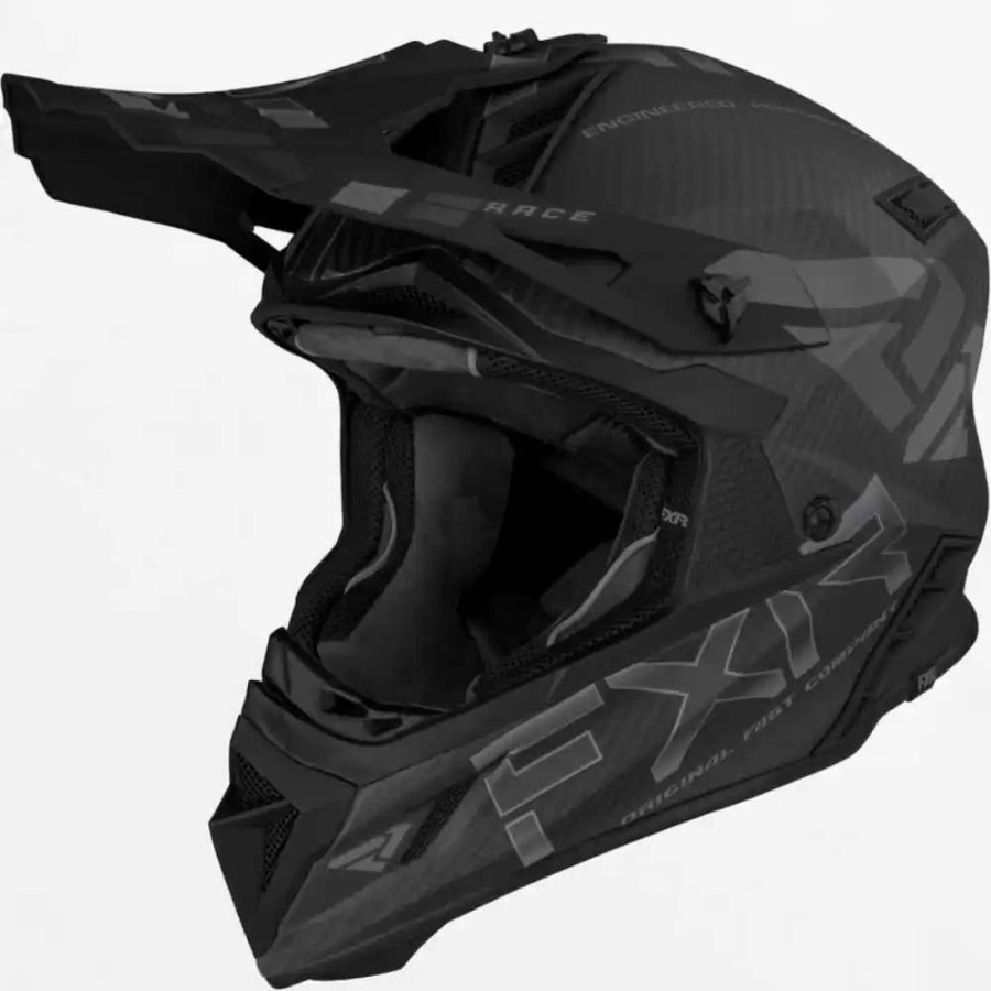 Snowmobile Helmets * | Fxr Mens Helium Carbon With Fidlock Alloy Snowmobile Helmet