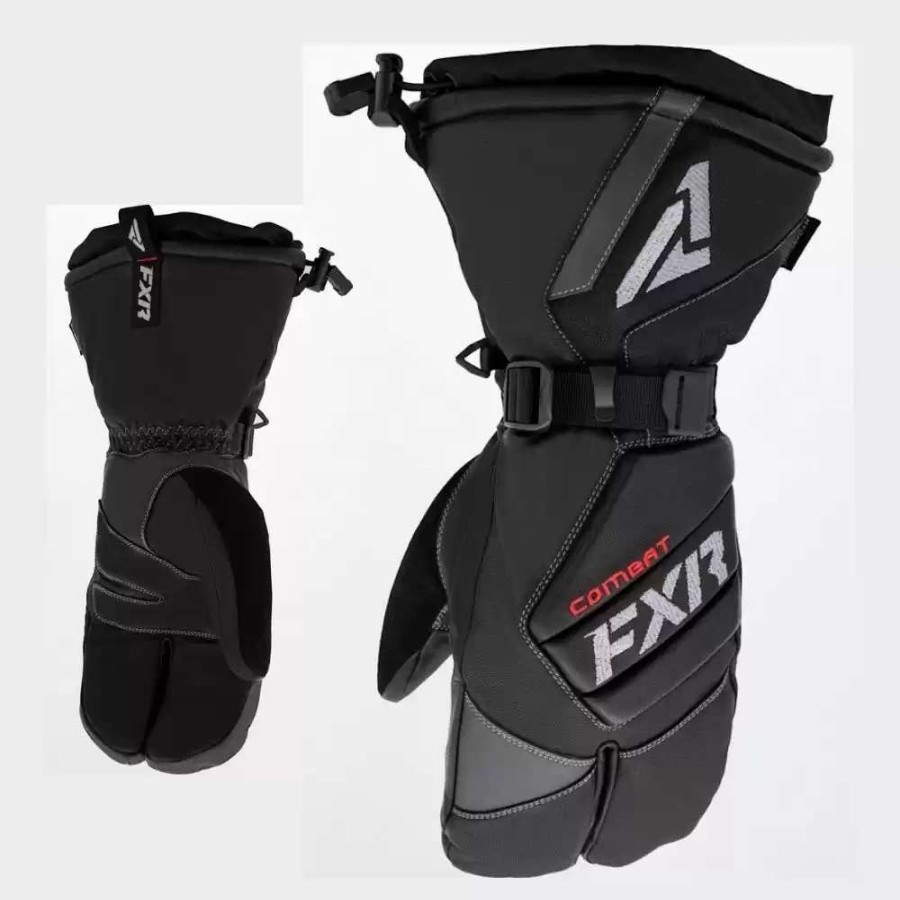 Snowmobile Gloves * | Fxr Mens Leather Claw Black Mitt Gloves