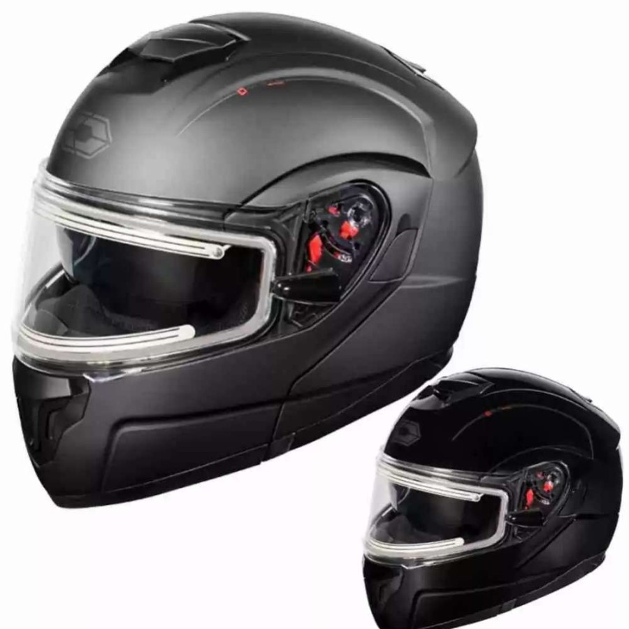 Snowmobile Helmets * | Castle X Atom Sv Solid Electric Mens Snowmobile Helmets Matte Black