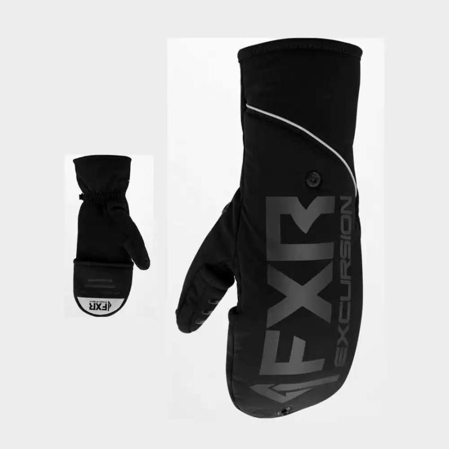 Snowmobile Gloves * | Fxr Mens Excursion Black Mitt