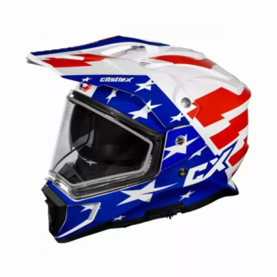 Snowmobile Helmets * | Castle X Snowmobile Mens Cx200 Liberty Electric Dual Sport Helmet