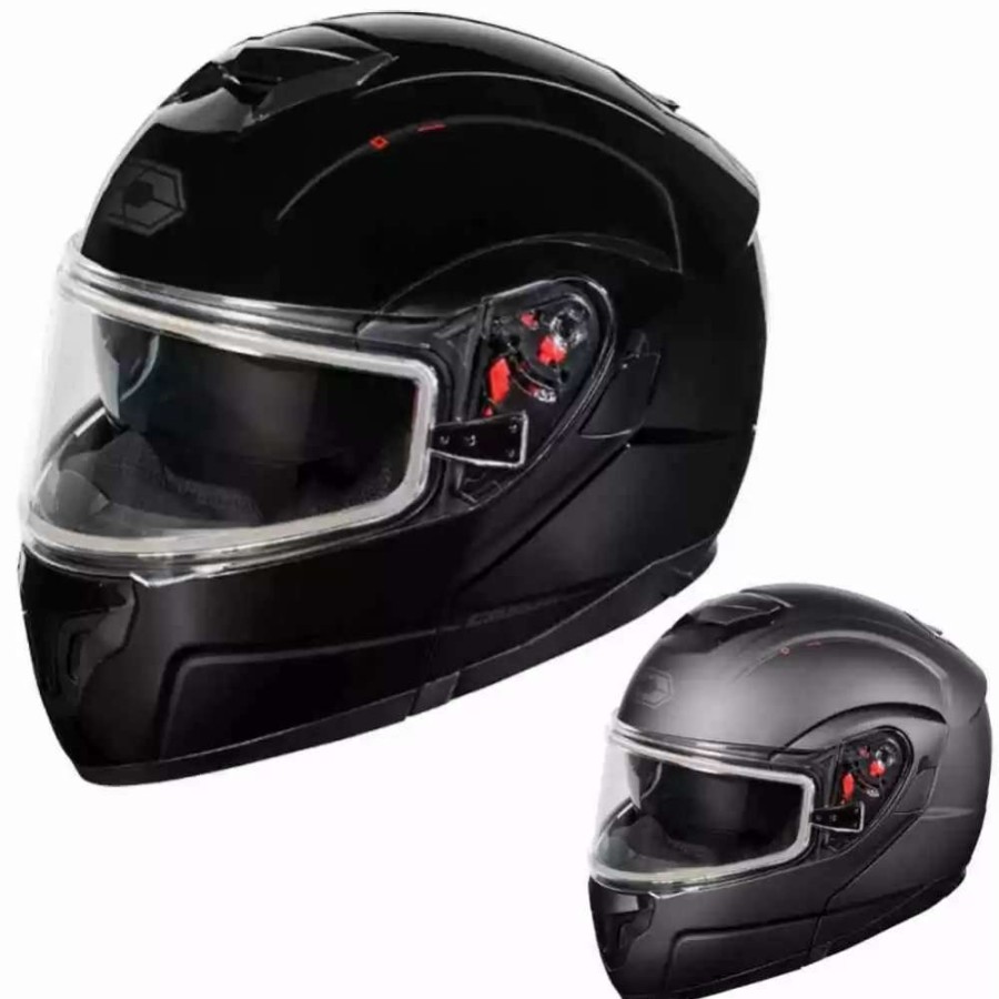 Snowmobile Helmets * | Castle X Atom Sv Solid Mens Snowmobile Helmets Matte Black