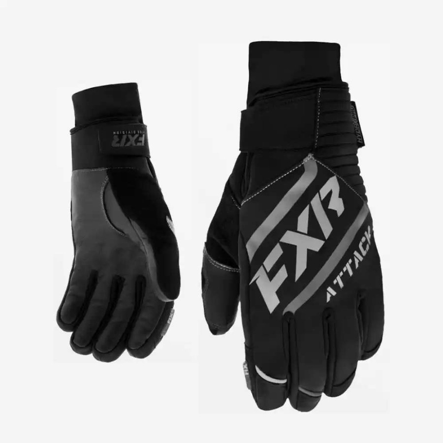 Snowmobile Gloves * | Fxr Mens Attack Insulated Snowmobile Black Glove