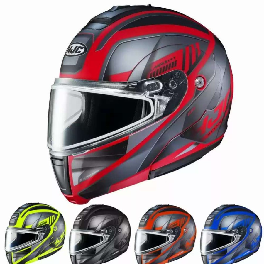 Snowmobile Helmets * | Hjc Cl-Max 3 Gallant Dual Lens Mens Snowmobile Helmets Gray/Orange