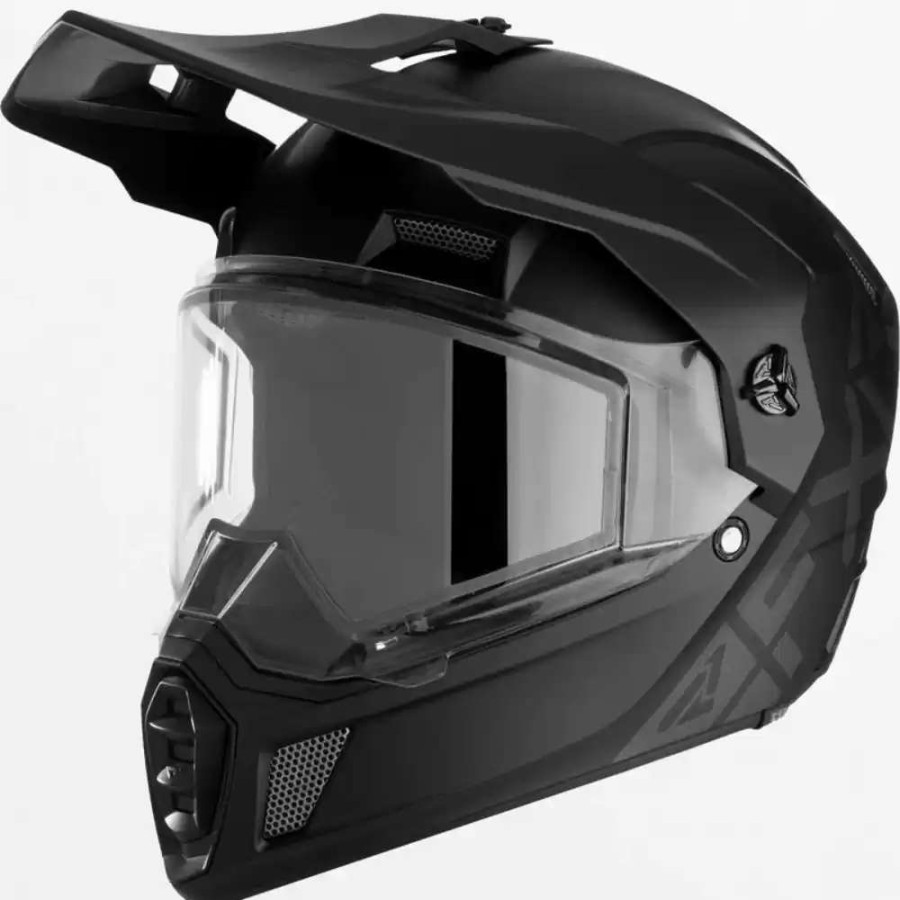 Snowmobile Helmets * | Fxr Mens Clutch X Prime W/ Dual Shield Black Helmet