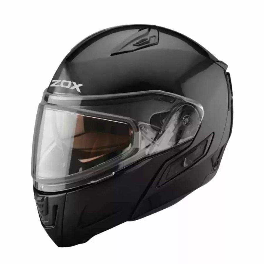 Snowmobile Helmets * | Zox Helmets Condor Svs Black Double Faceshield Snow Helmet