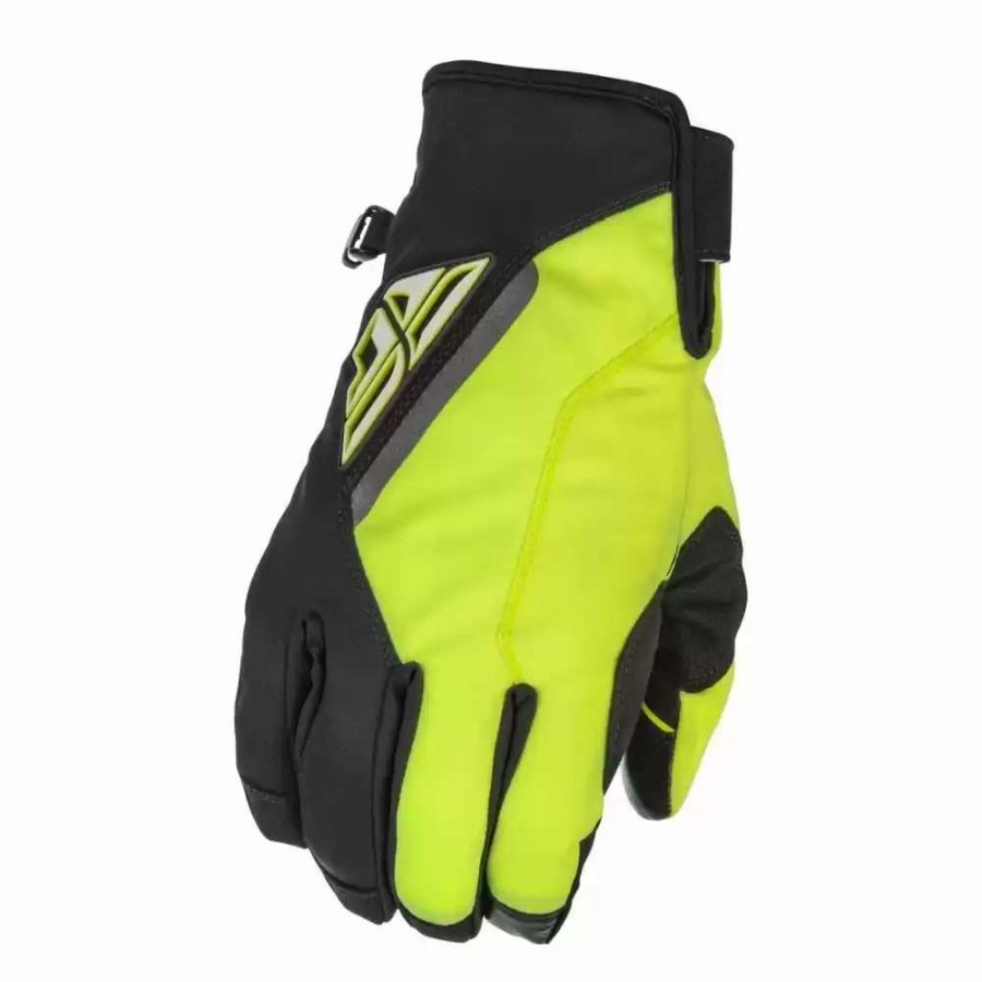 Snowmobile Gloves * | Fly Racing Title Black/Hi-Vis Mens Snowmobile Gloves