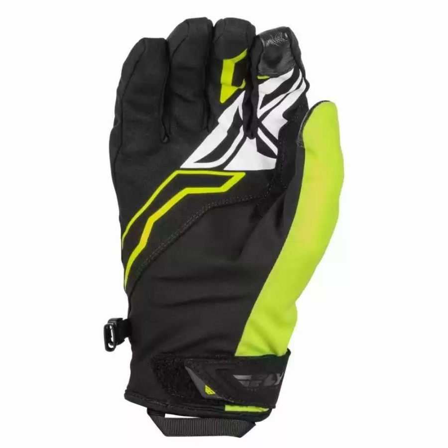 Snowmobile Gloves * | Fly Racing Title Black/Hi-Vis Mens Snowmobile Gloves