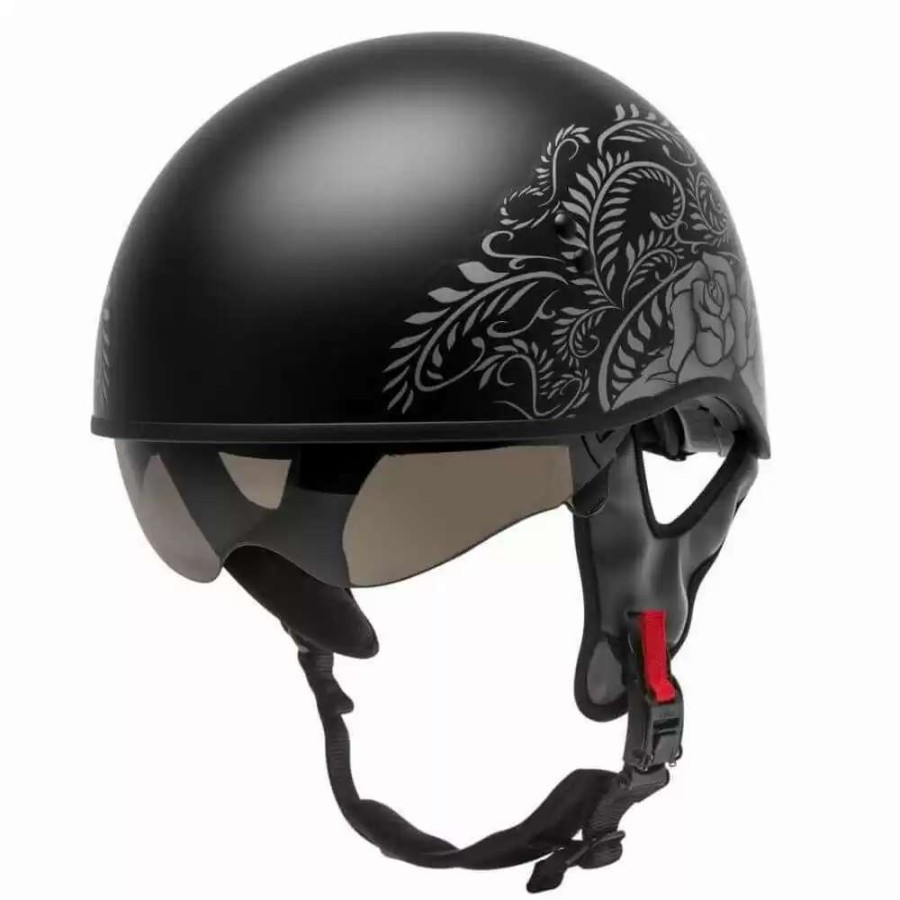 Snowmobile Helmets * | Gmax Hh-65 Naked Rose Helmet Matte Black/Silver