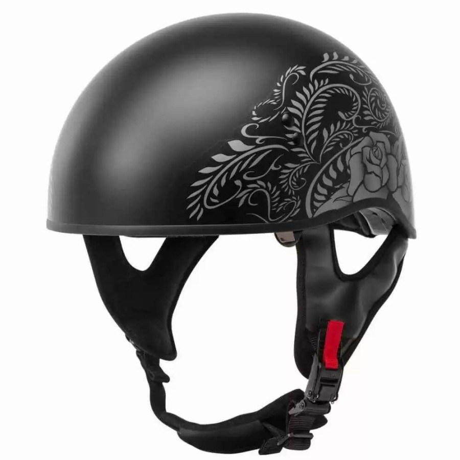 Snowmobile Helmets * | Gmax Hh-65 Naked Rose Helmet Matte Black/Silver