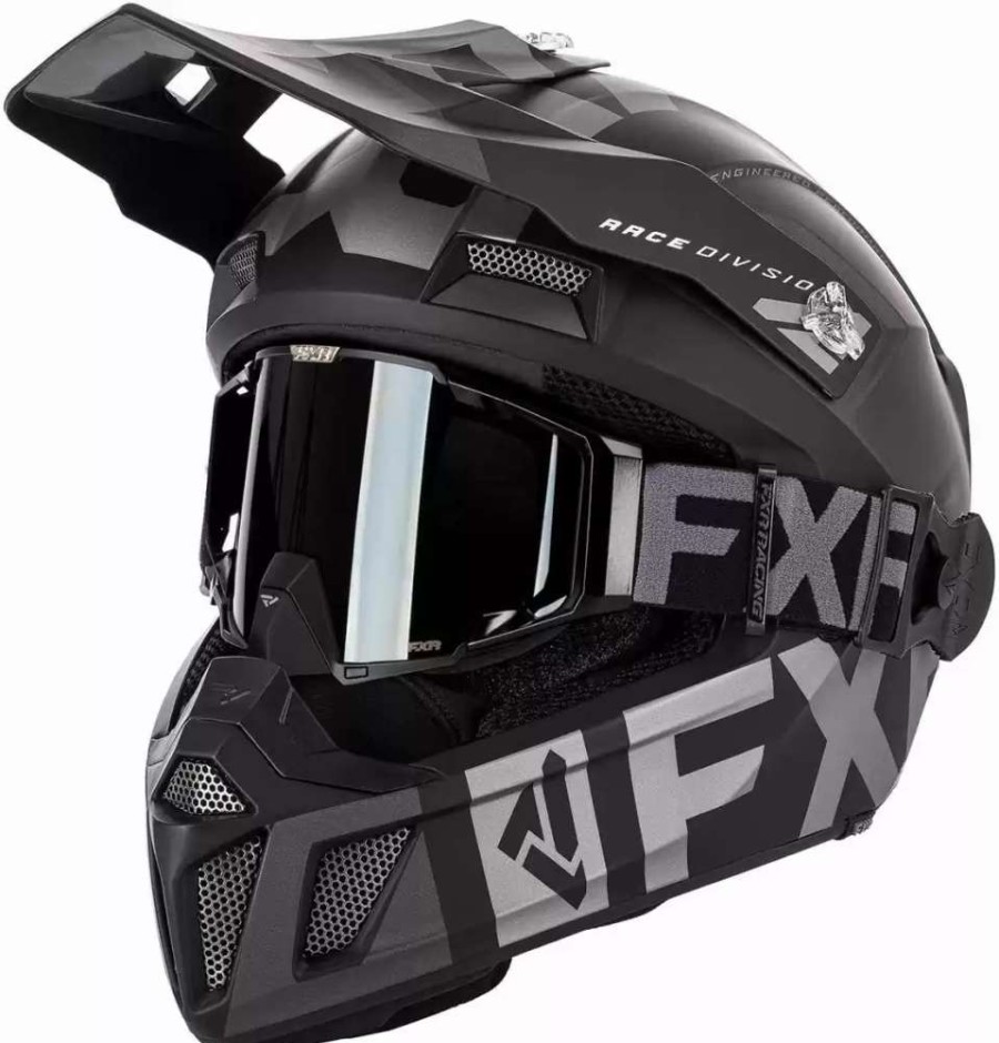 Snowmobile Helmets * | Fxr Racing Clutch Cold Stop Qrs Mens Snowmobile Helmets Black Ops