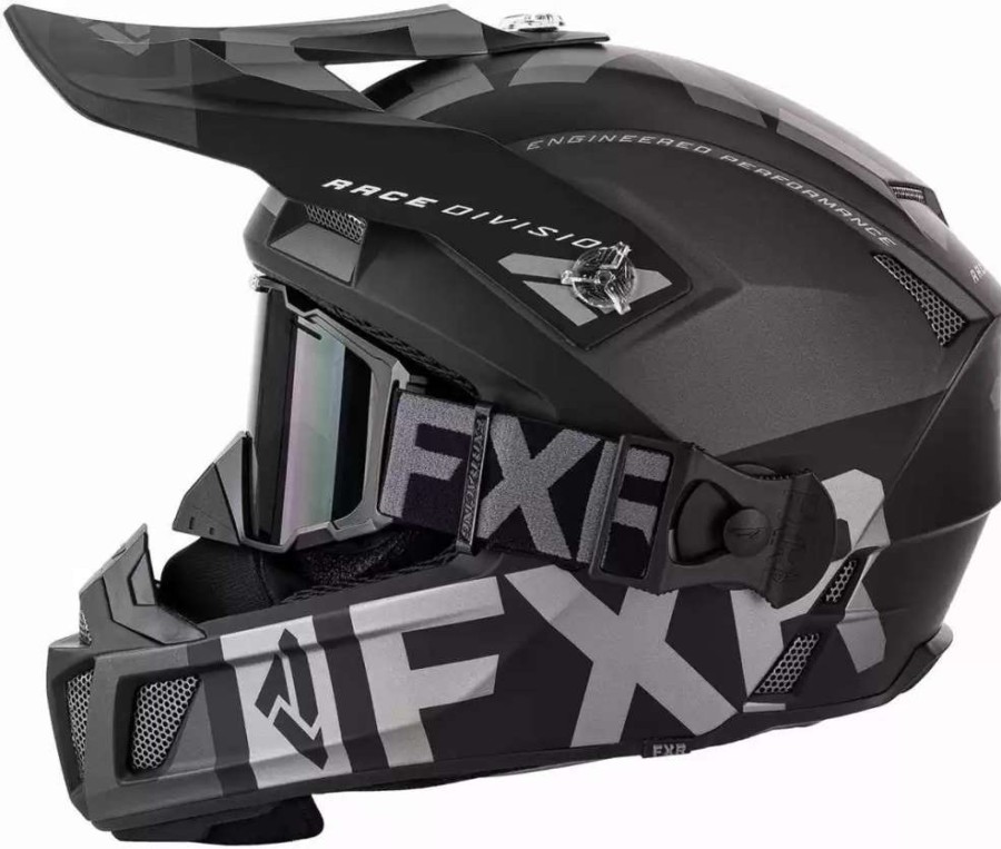 Snowmobile Helmets * | Fxr Racing Clutch Cold Stop Qrs Mens Snowmobile Helmets Black Ops