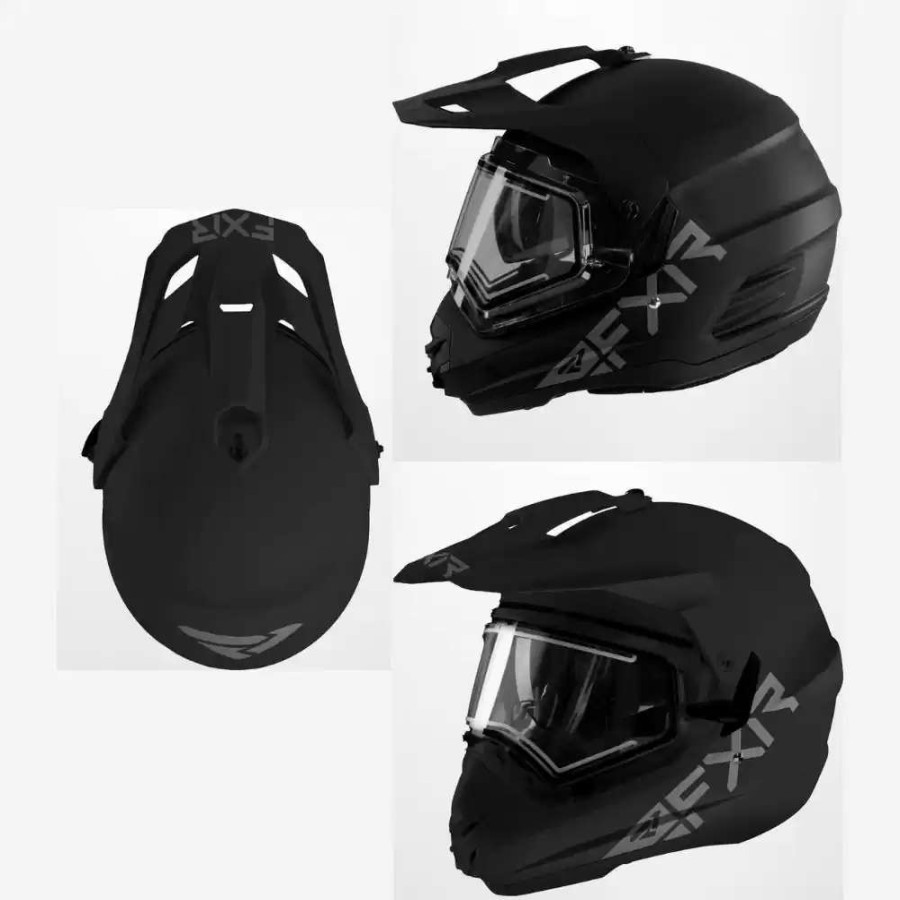 Snowmobile Helmets * | Fxr Mens Torque X Prime With Dual Shield Snowmobile Black Helmet