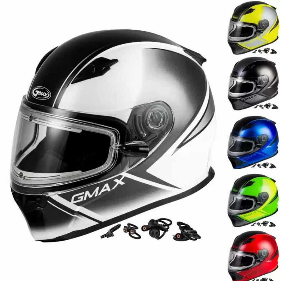 Snowmobile Helmets * | Gmax Ff49S Hail Electric Mens Snowmobile Helmet Black/White