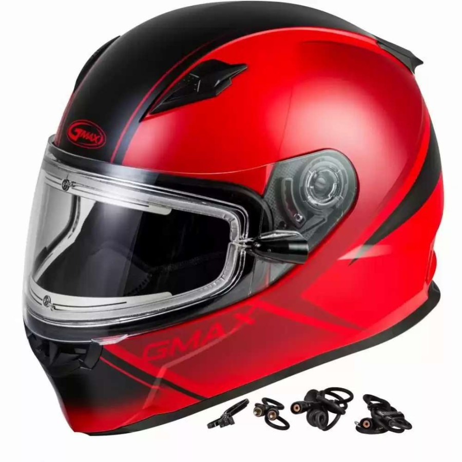 Snowmobile Helmets * | Gmax Ff49S Hail Electric Mens Snowmobile Helmet Black/White