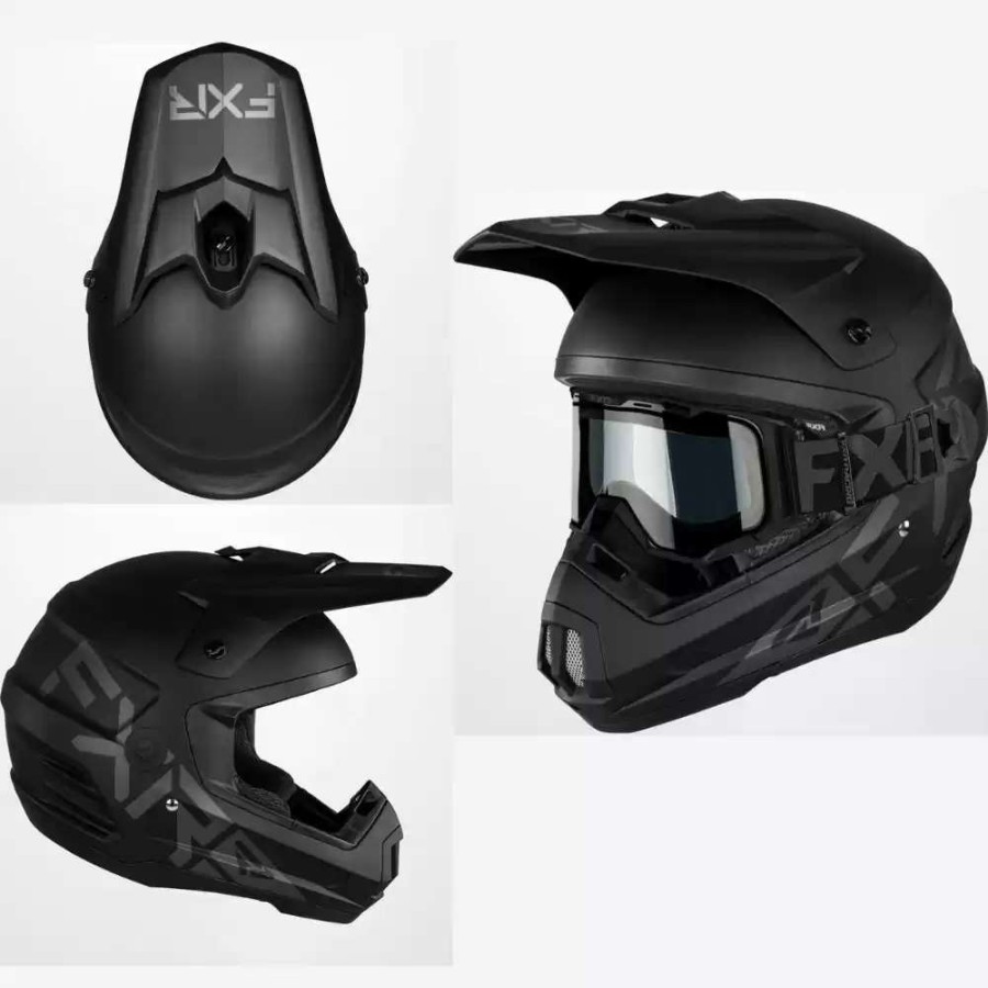 Snowmobile Helmets * | Fxr Mens Torque Cold Stop Qrs Snowmobile Black Ops Helmet