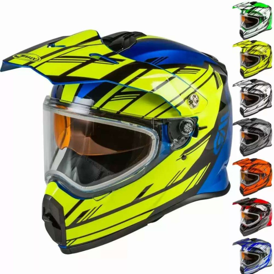 Snowmobile Helmets * | Gmax At-21S Epic Mens Dual Lens Snowmobile Helmet Hi-Vis