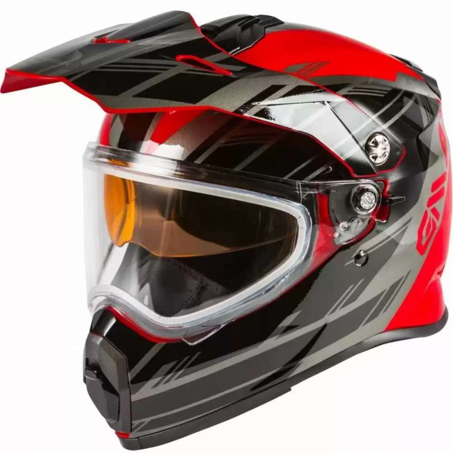 Snowmobile Helmets * | Gmax At-21S Epic Mens Dual Lens Snowmobile Helmet Hi-Vis