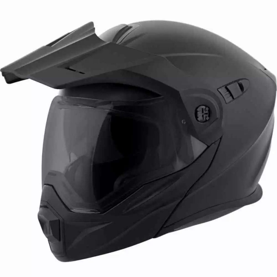 Snowmobile Helmets * | Scorpion Exo-At950 Solid Electric Shield Mens Modular Snowmobile Helmets Matte Black