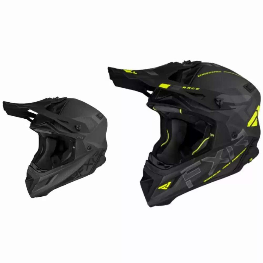 Snowmobile Helmets * | Fxr Mens Helium Carbon With D-Ring Snowmobile Helmets Black