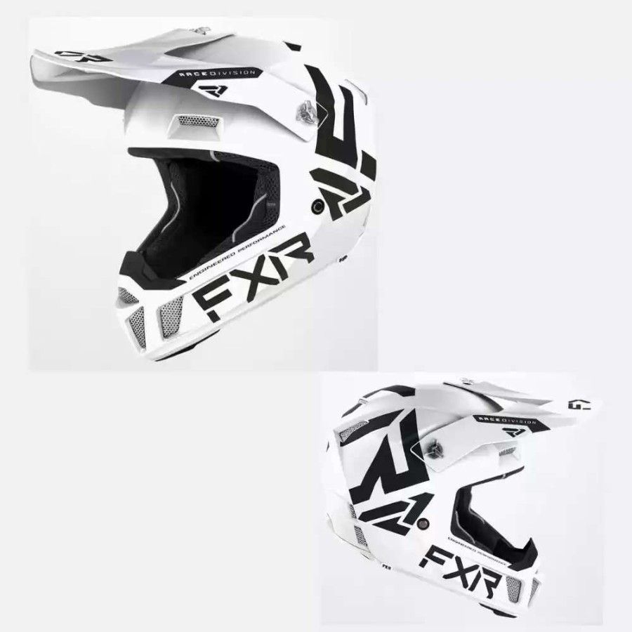 Snowmobile Helmets * | Fxr Racing Clutch Cx Mens Snowmobile White/Black Helmet