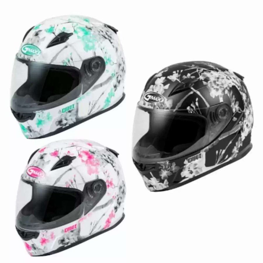 Snowmobile Helmets * | Gmax Ff-49 Full Face Blossom Helmet Matte Black/White/Grey