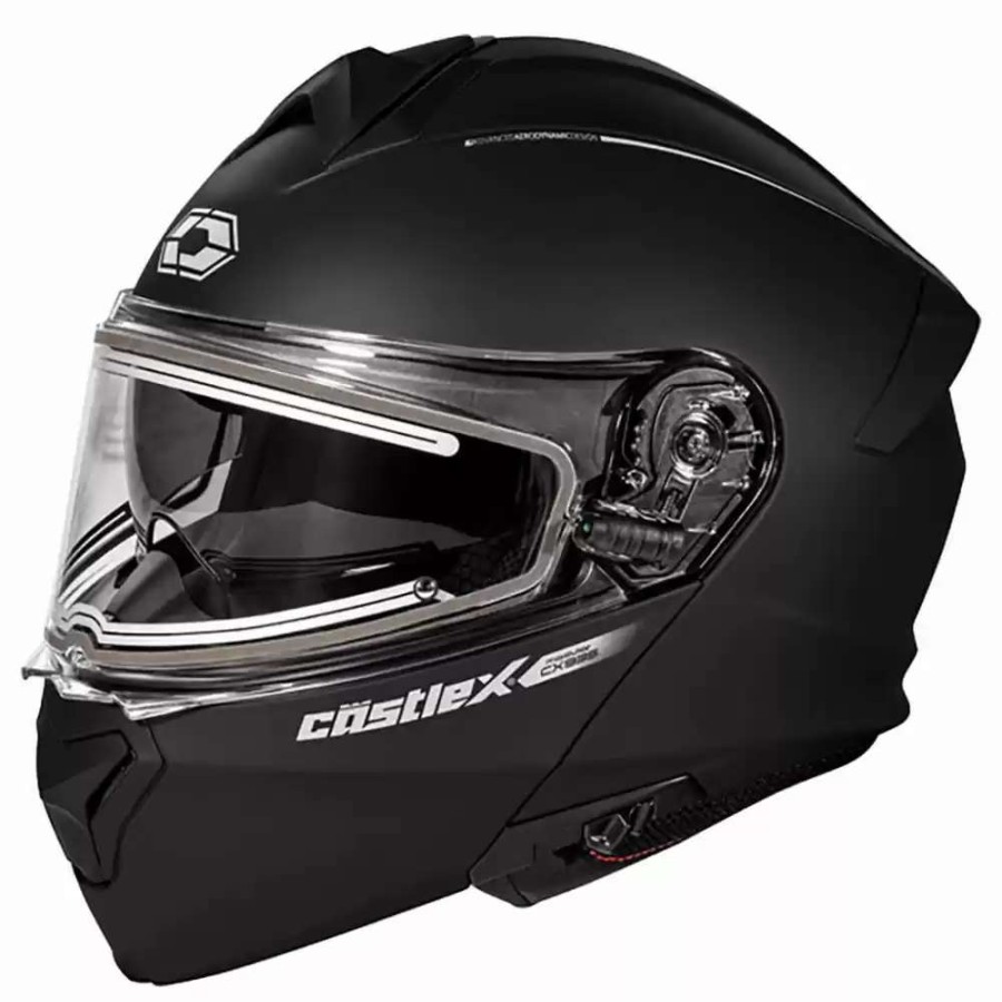 Snowmobile Helmets * | Castle X Snowmobile Mens Cx935 Solid Matte Black Helmet