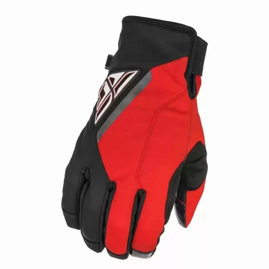 Snowmobile Gloves * | Fly Racing Title Mens Snowmobile Gloves Black/Red