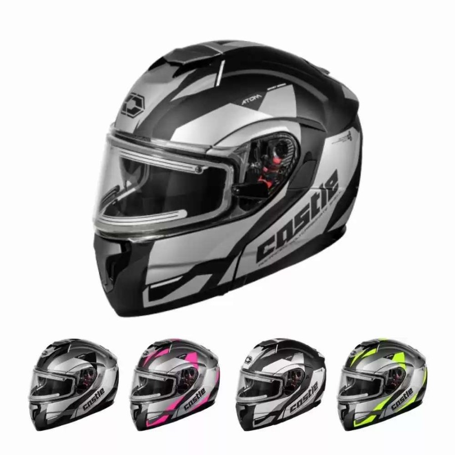 Snowmobile Helmets * | Castle X Mens Atom Sv Transcend Electric Snowmobile Helmets